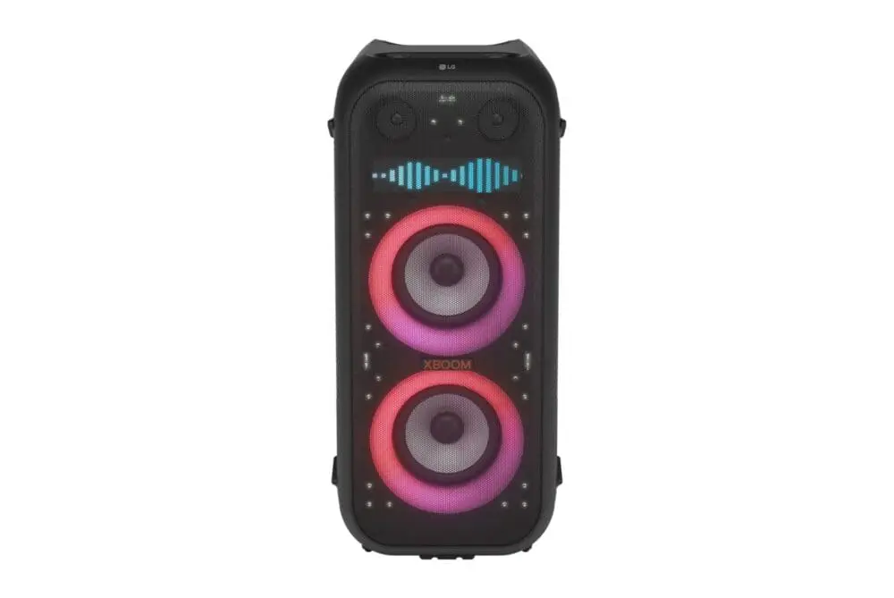 مكبر صوت LG XBOOM PARTY XL9T – مقبض قابل للاطالة وعجلات، بلوتوث، IPX4، تعزيز الصوت