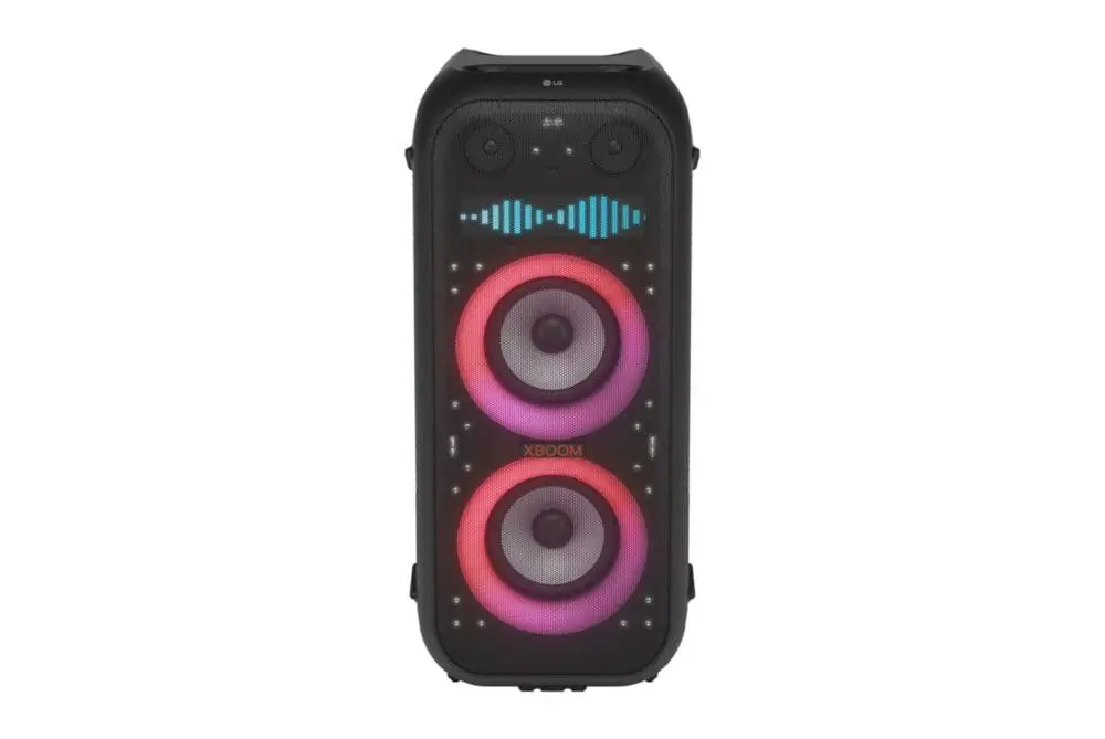 مكبر صوت LG XBOOM PARTY XL9T – مقبض قابل للاطالة وعجلات، بلوتوث، IPX4، تعزيز الصوت