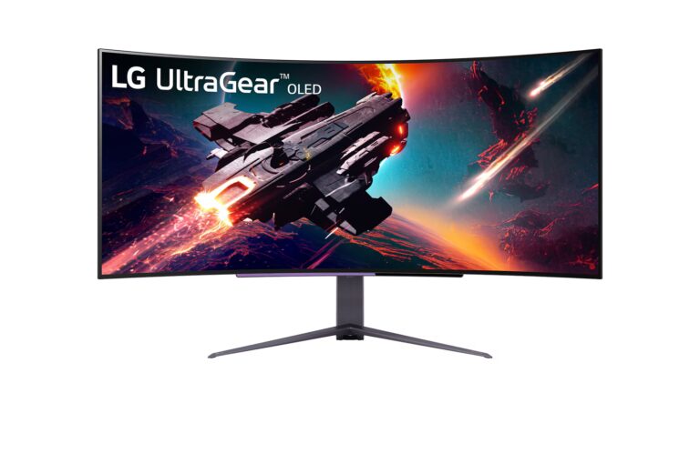 شاشة ألعاب منحنية مقاس 45 بوصة UltraGear™ OLED WQHD 240 هرتز 0.03 مللي ثانية متوافقة مع G-Sync مستوى الإنحناء 800R مع مكبرات صوت مدمجة