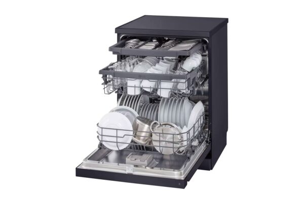 Dishwasher 14 place setting / Smart rack / Low noise / Dual wash zone / Turbo cycle / Direct Drive Motor / Black steel color - Image 12
