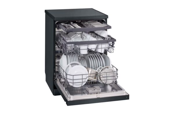 Dishwasher 14 place setting / Smart rack / Low noise / Dual wash zone / Turbo cycle / Direct Drive Motor / Black steel color - Image 9