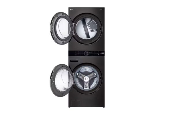 ⁦وحدة واحدة تحميل أمامي LG WashTower ™ مع لوحة تحكم بالمنتصف 21 كجم غسالة و 16 كجم مجفف / اسود⁩ - الصورة ⁦4⁩