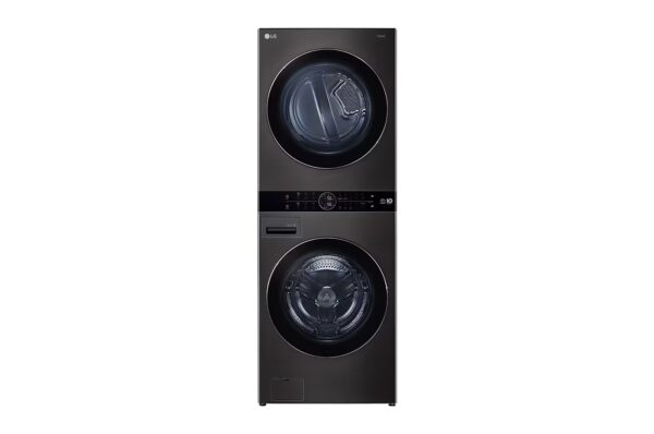 ⁦وحدة واحدة تحميل أمامي LG WashTower ™ مع لوحة تحكم بالمنتصف 21 كجم غسالة و 16 كجم مجفف / اسود⁩ - الصورة ⁦2⁩