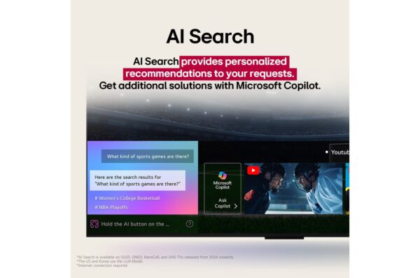 ⁦تلفزيون LG QNED AI QNED80 4K Smart TV مقاس 65 بوصة المدعوم بجهاز التحكم AI Magic remote وميزة HDR10 وواجهة webOS25 طراز عام 2025⁩ - الصورة ⁦11⁩