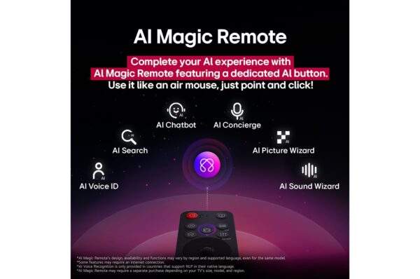 ⁦تلفزيون LG QNED AI QNED80 4K Smart TV مقاس 65 بوصة المدعوم بجهاز التحكم AI Magic remote وميزة HDR10 وواجهة webOS25 طراز عام 2025⁩ - الصورة ⁦10⁩